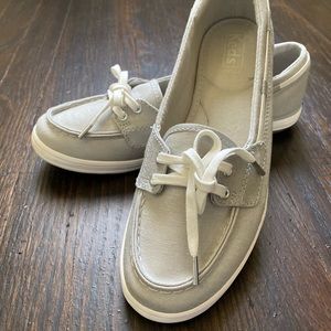 Keds silver boat shoes